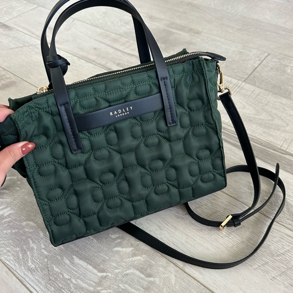NWOT RADLEY LONDON Dark Green Quilted Crossbody Bag